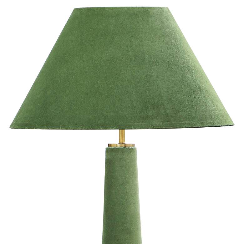 Image 2 Graham Moss Green Velvet Fabric Floor Lamp more views