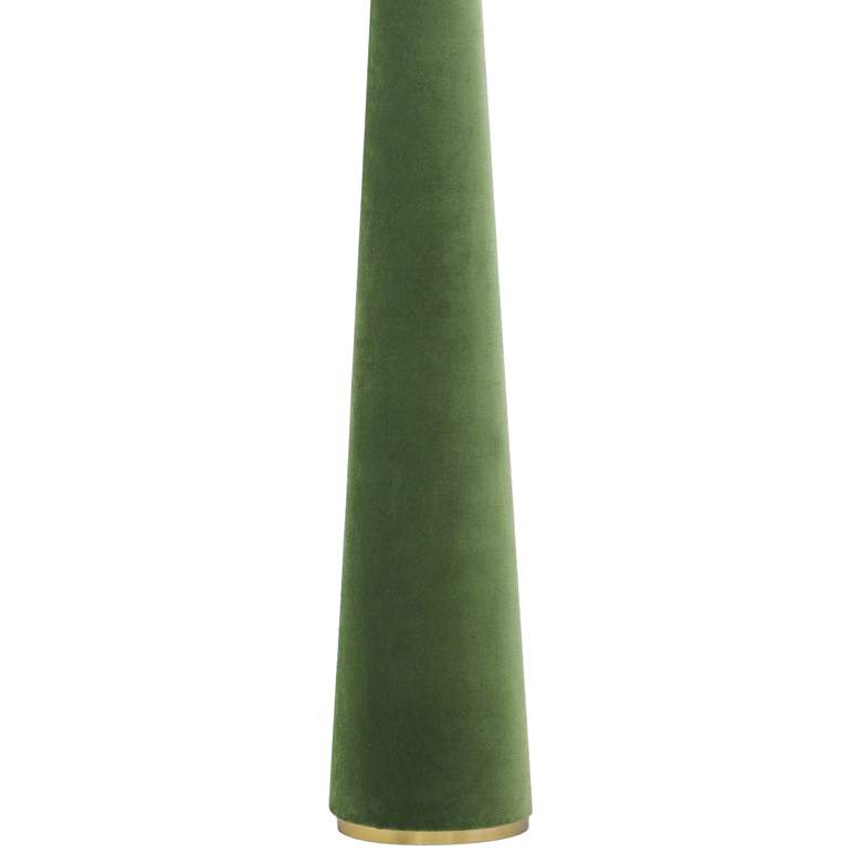 Image 3 Graham Moss Green Velvet Fabric Floor Lamp more views