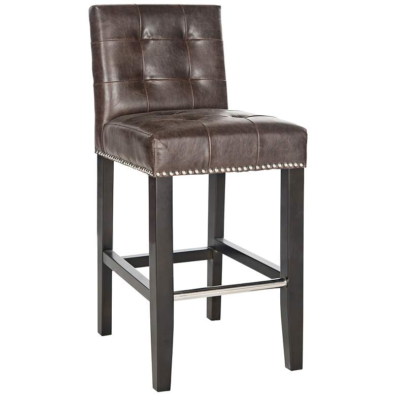 Image 1 Grainton 26 inch Brown Faux Leather Armless Tufted Counter Stool