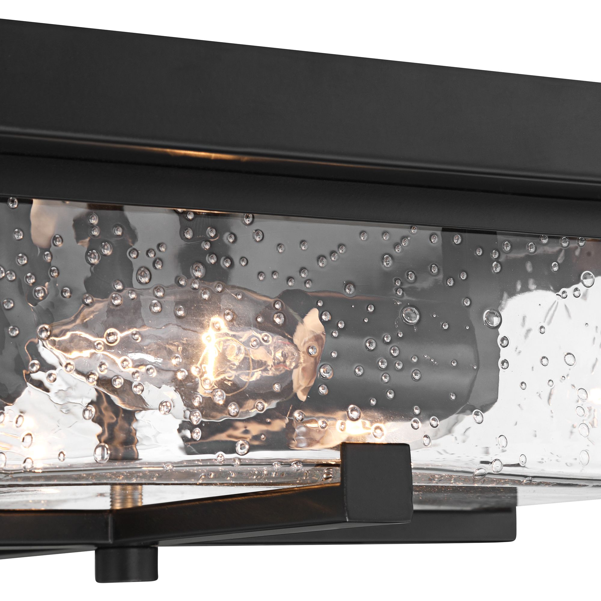 Image 4 Grambling 11 3/4" Rustic Black Seeded Glass 4-Light Ceiling Light more views