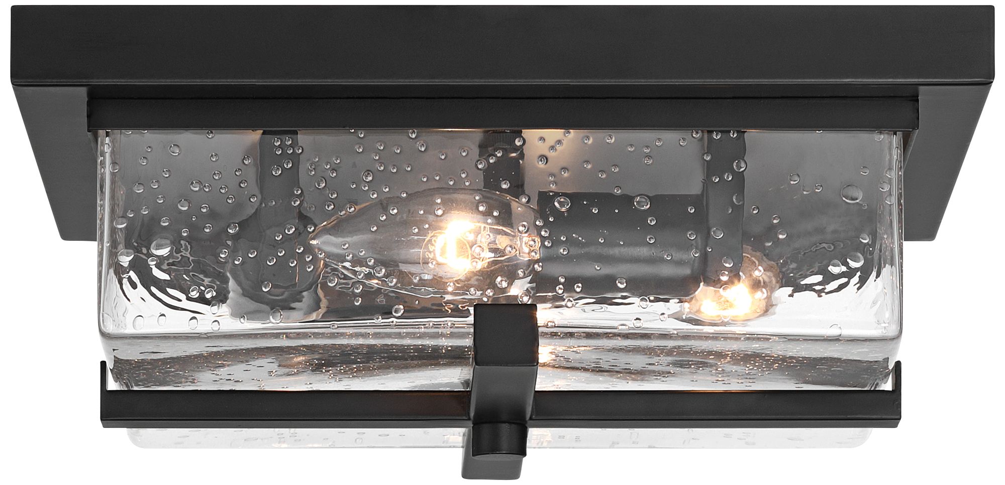 Image 6 Grambling 11 3/4" Rustic Black Seeded Glass 4-Light Ceiling Light more views