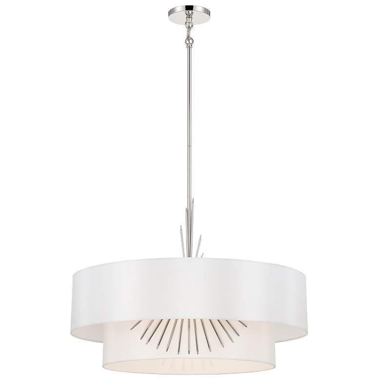 Image 1 Gramercy 26" Wide Polished Nickel 2-Tier Drum Pendant Light