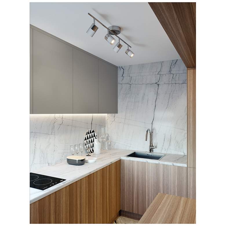 Image 5 Gramercy 36.5" Satin Nickel, White LED Fixed Rail more views