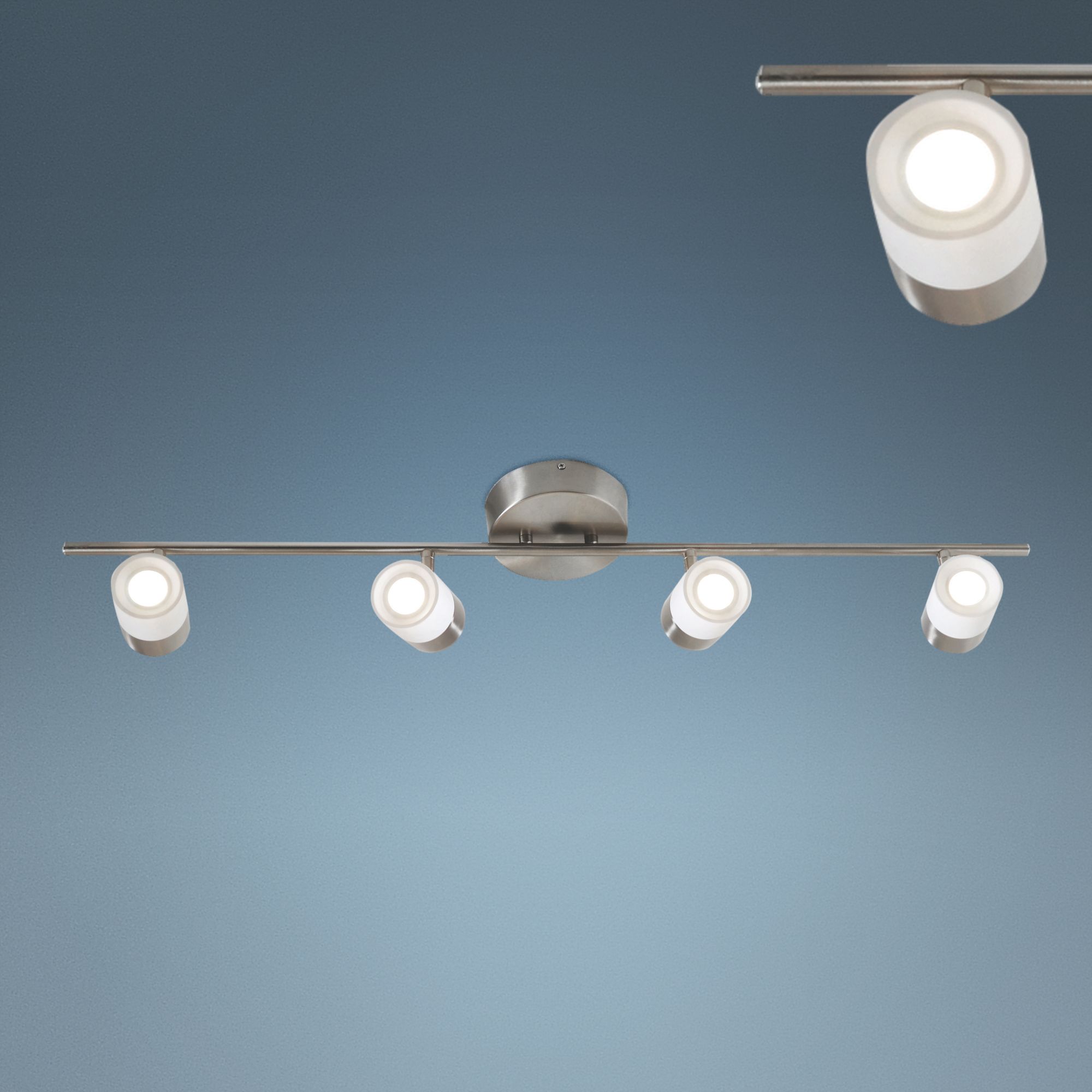 Track Lighting Kits Track Style Fixtures Systems Page 4 Lamps Plus   Gramercy 4 Light Satin Nickel White Ja8 Led Track Fixture  70r23cropped 