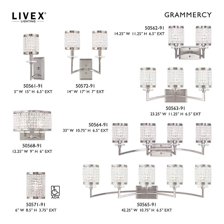 Image 7 Grammercy 1 Light Brushed Nickel Wall Sconce more views