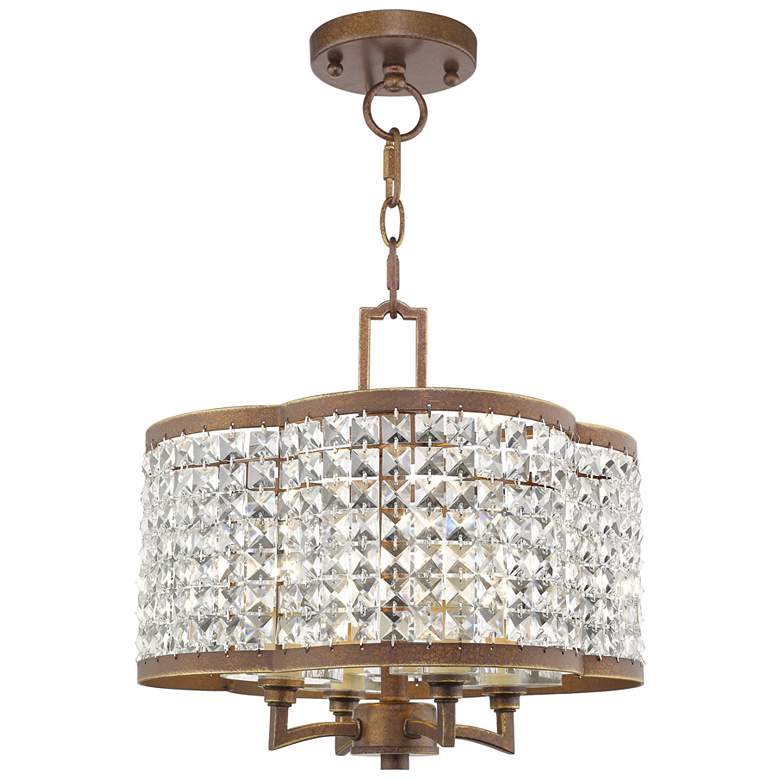 Image 1 Grammercy 14-in 4-Light Palacial Bronze Crystal Chandelier