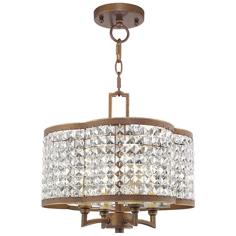 Image 2 Grammercy 14-in 4-Light Palacial Bronze Crystal Chandelier