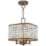 Grammercy 14-in 4-Light Palacial Bronze Crystal Chandelier