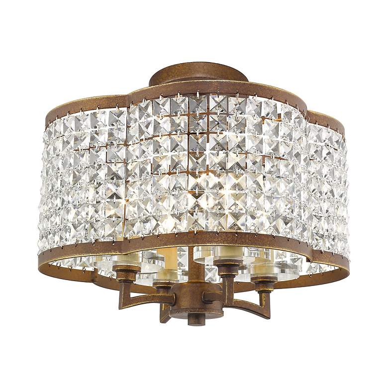 Image 7 Grammercy 14-in 4-Light Palacial Bronze Crystal Chandelier more views