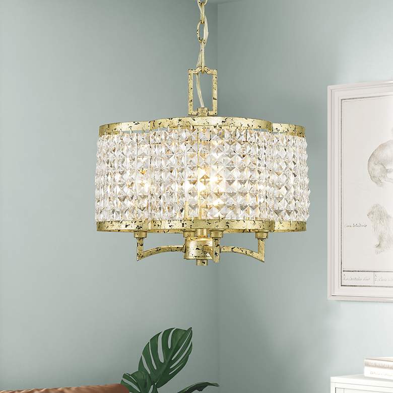 Image 1 Grammercy 14-in 4-Light Winter Gold Crystal Chandelier