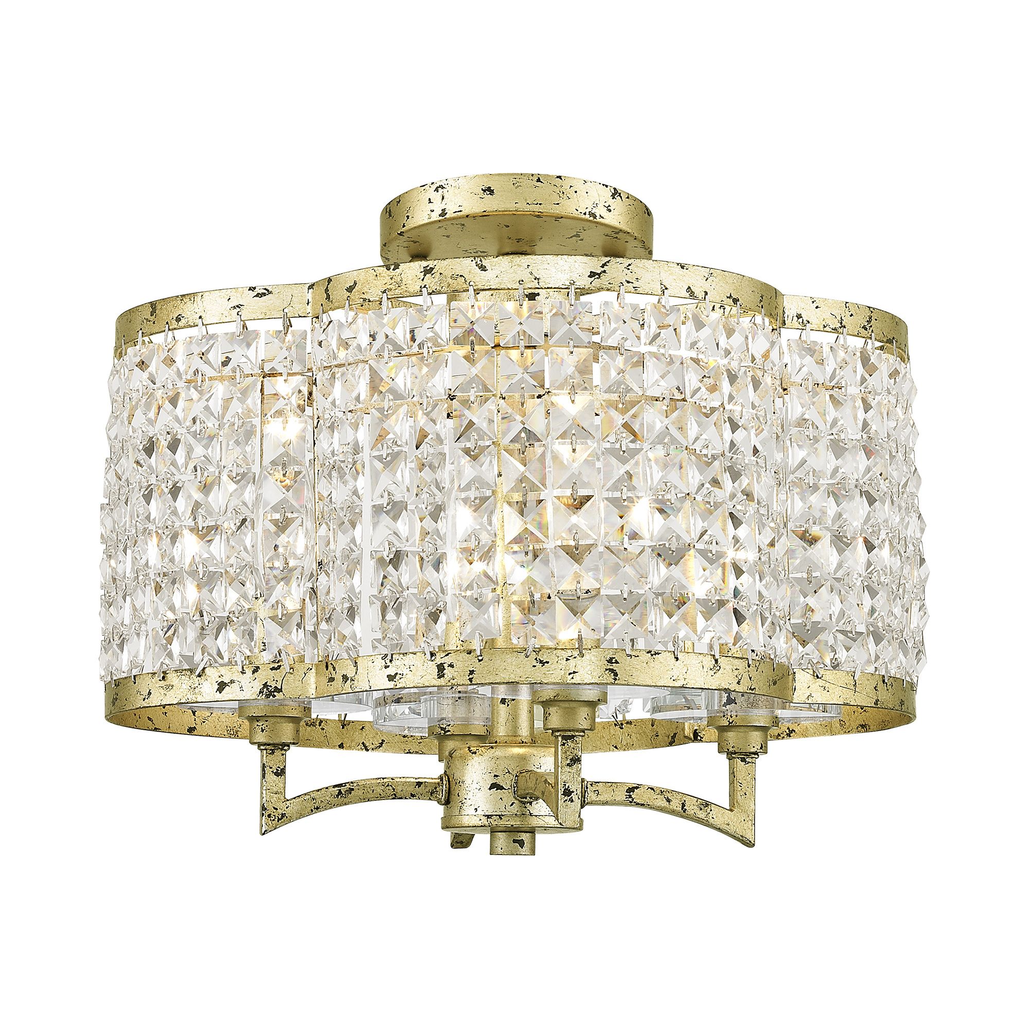 Grammercy 14-in 4-Light Winter Gold Crystal Chandelier