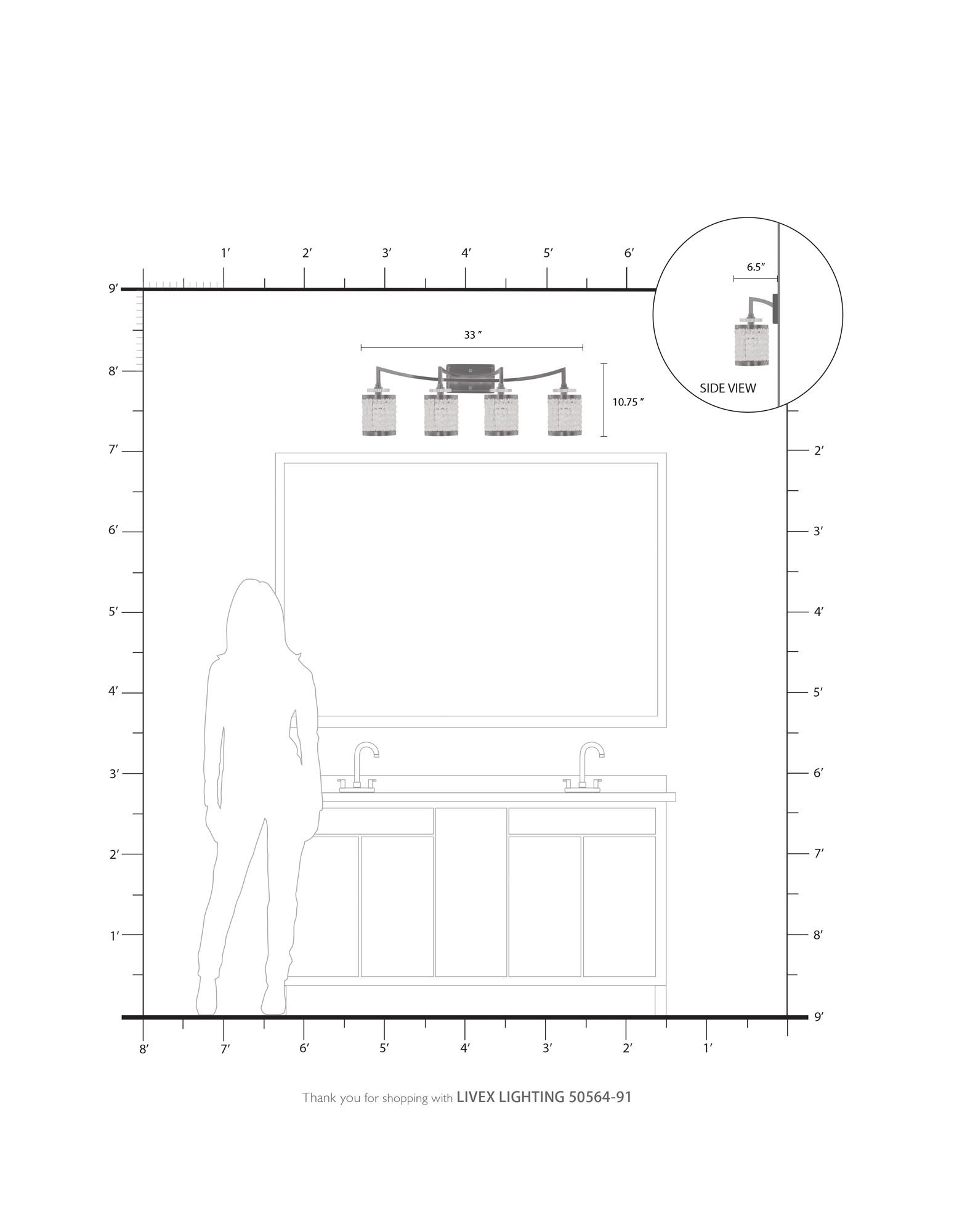 Grammercy 4 Light Brushed Nickel Bath Vanity