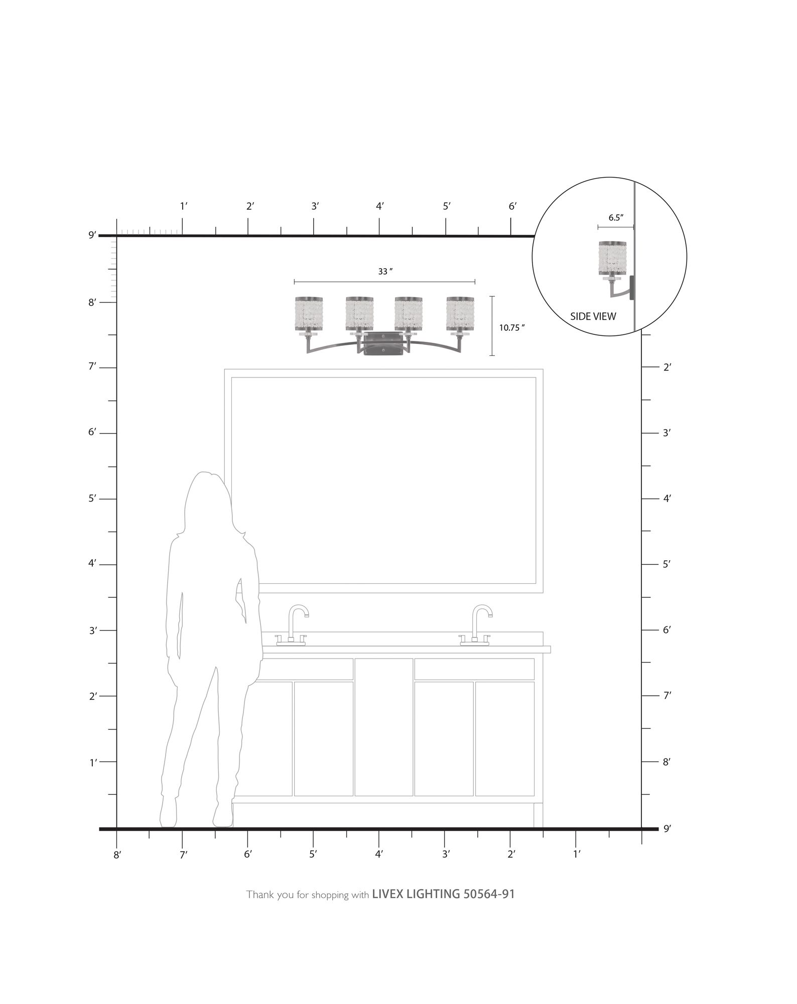 Grammercy 4 Light Brushed Nickel Bath Vanity