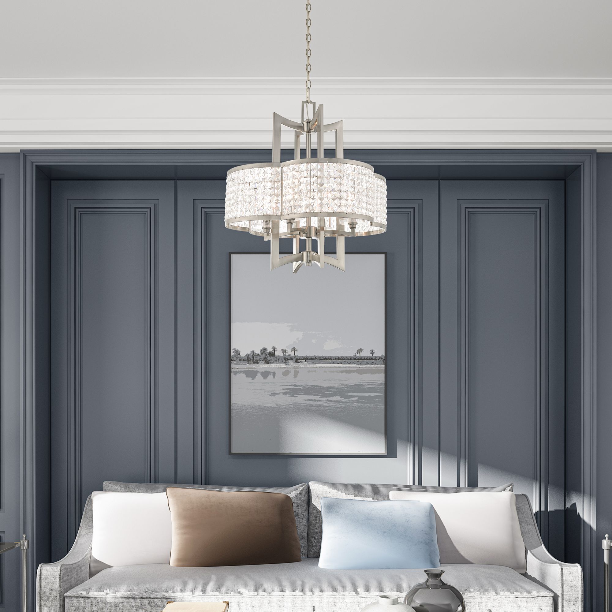 Grammercy 4 Light Brushed Nickel Chandelier