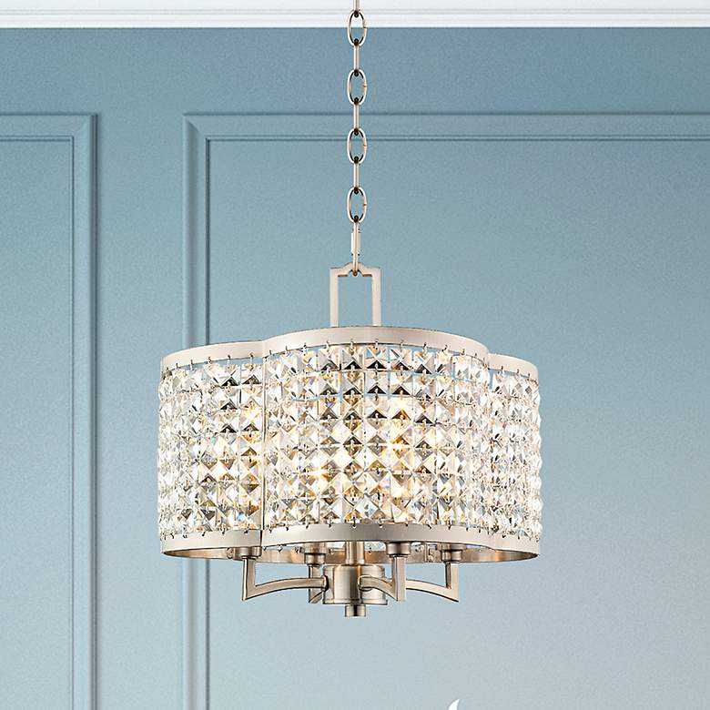 Image 1 Grammercy 4 Light Brushed Nickel Convertible Mini Chandelier/Ceiling Mount