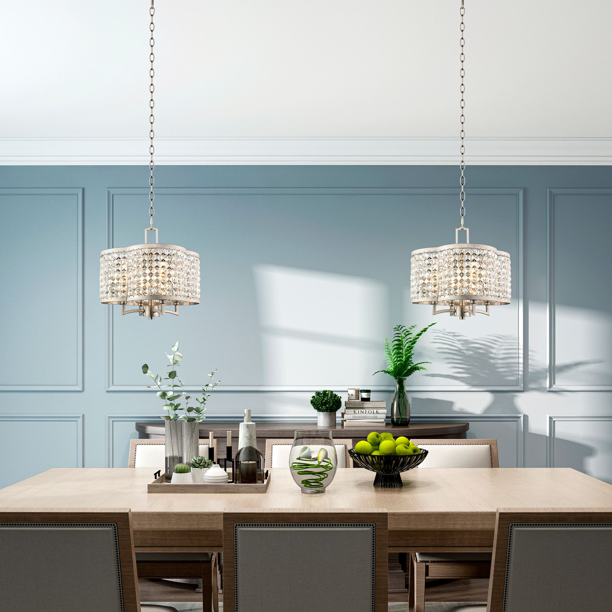 Grammercy 4 Light Brushed Nickel Convertible Mini Chandelier/Ceiling Mount