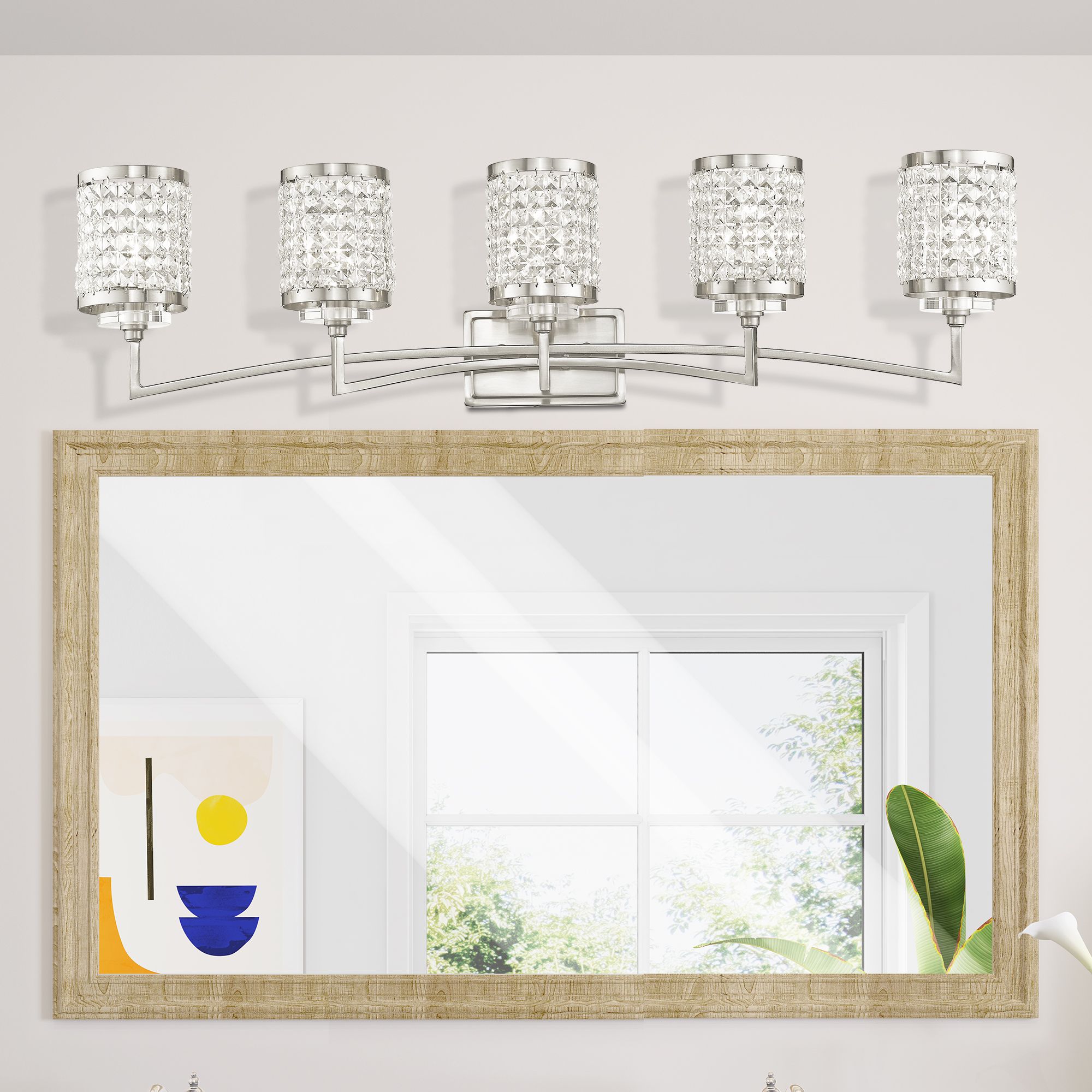 Grammercy 5 Light Brushed Nickel Bath Vanity