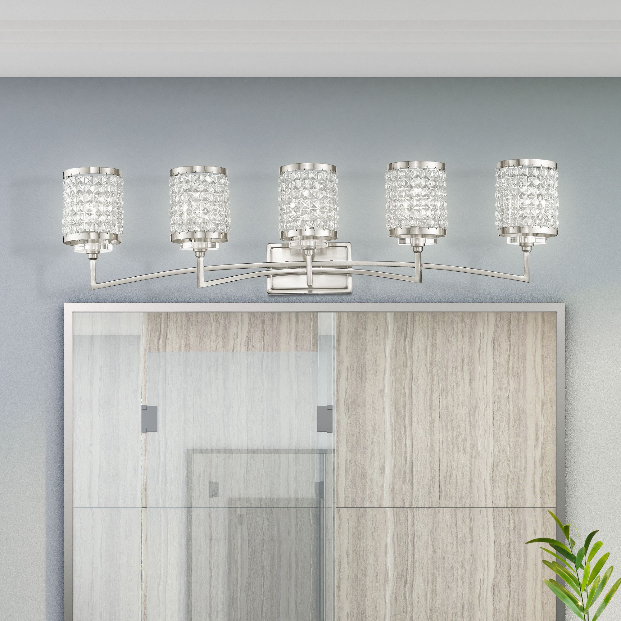 Grammercy 5 Light Brushed Nickel Bath Vanity