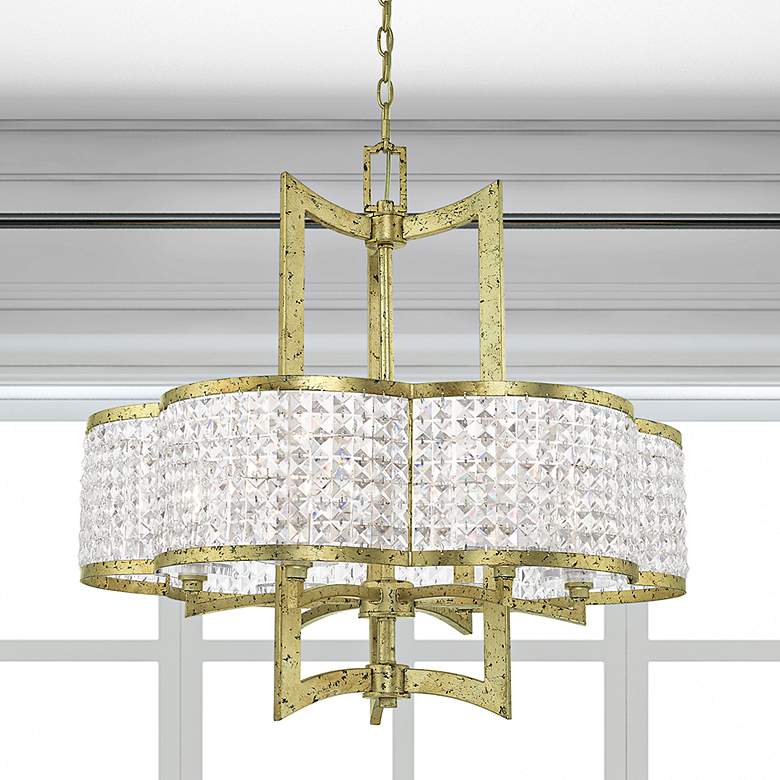 Image 1 Grammercy 6 Light Hand Applied Winter Gold Chandelier