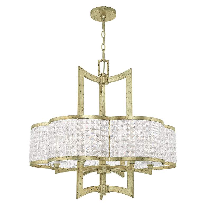 Image 4 Grammercy 6 Light Hand Applied Winter Gold Chandelier more views