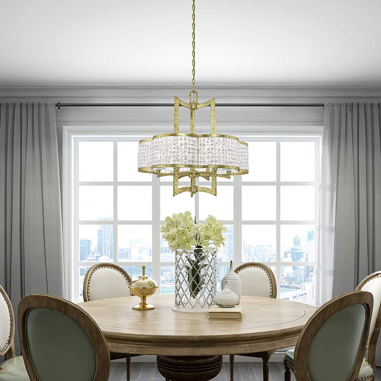 Image 6 Grammercy 6 Light Hand Applied Winter Gold Chandelier more views