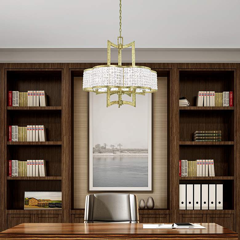 Image 7 Grammercy 6 Light Hand Applied Winter Gold Chandelier more views