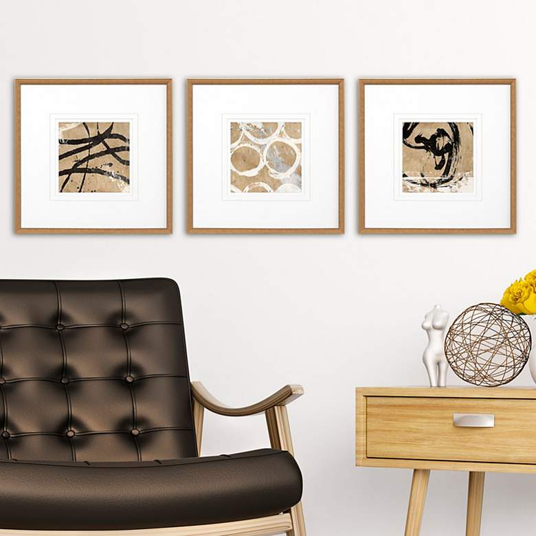 Image 2 Grammercy I 21" Square 3-Piece Giclee Framed Wall Art Set