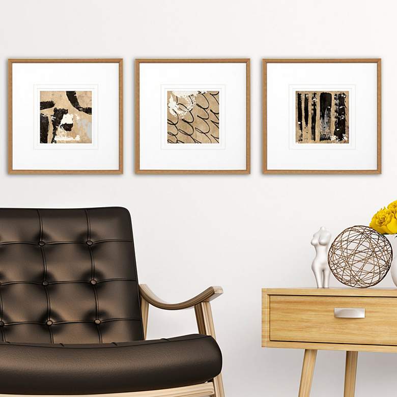 Image 2 Grammercy II 21" Square 3-Piece Giclee Framed Wall Art Set