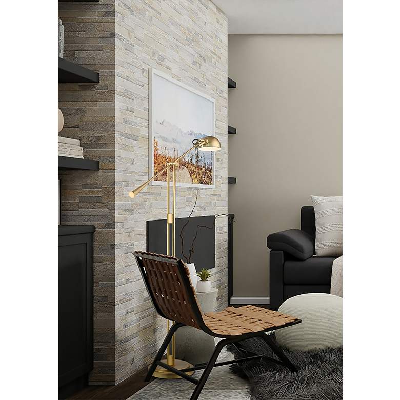Image 2 Grammercy Park Heritage Brass Adjustable Floor Lamp more views