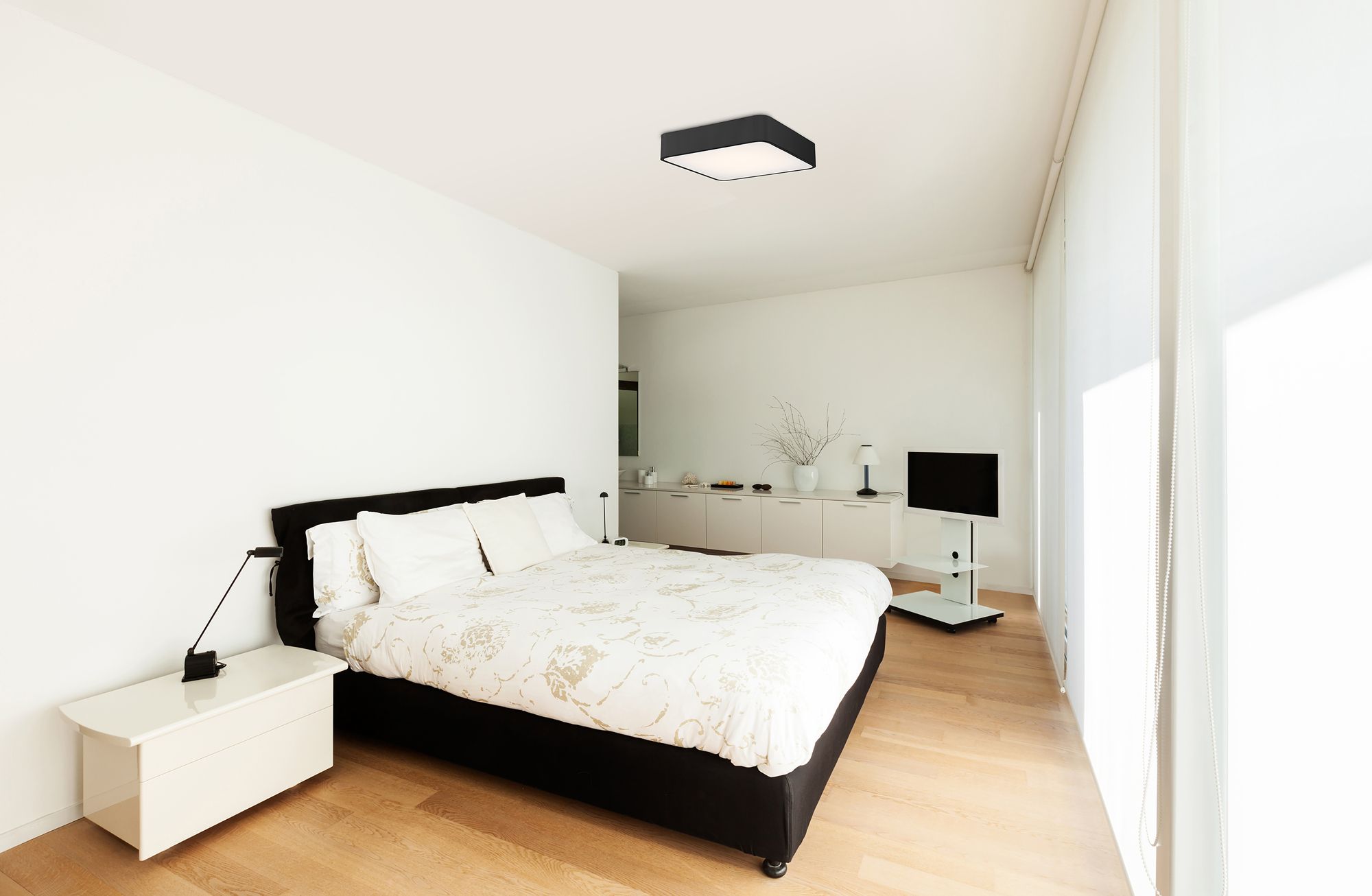 Granada 15 3/4" Wide Black Metal Square LED Ceiling Light