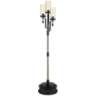 Granada Black and Faux Wood 3-Light Tree Floor Lamp with Black Riser