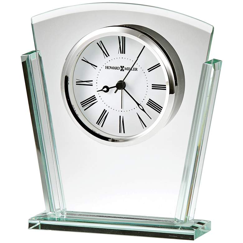 Image 1 Granby 6 3/4 inch High Art Deco Crystal Glass Alarm Clock