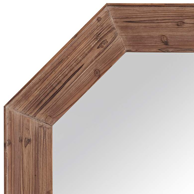 Image 2 Granby Brown Wood 48" Octagonal Wall Mirror more views