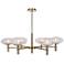 Grand 37 1/2" Wide Brushed Brass 6-Light LED Chandelier