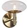 Grand 9" High Brushed Brass LED Wall Sconce