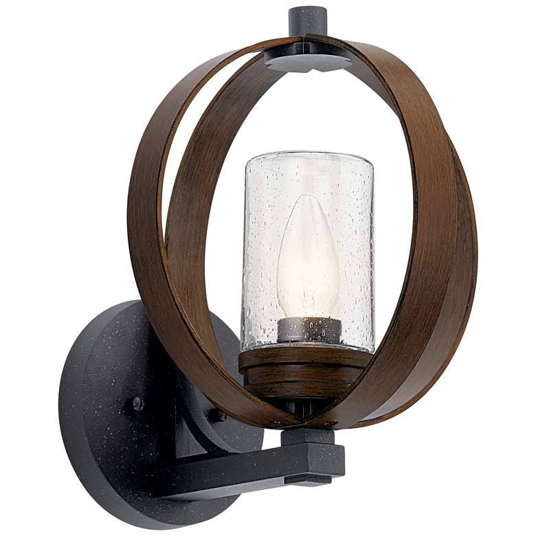 Image 1 Grand Bank 12 3/4" High Auburn Stained Outdoor Wall Light