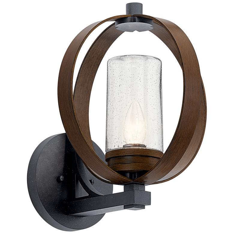 Image 2 Grand Bank 15 1/4" High Auburn Stained Outdoor Wall Light