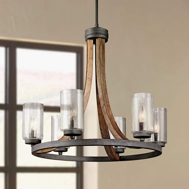 Image 1 Grand Bank 25" Wide Wood Chandelier by Kichler