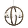 Grand Bank 28"W Distressed Antique Gray 8-Light Chandelier