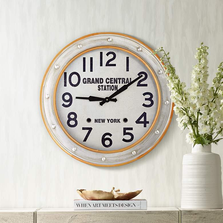 Grand Central Station 24&quot; Railroad Train Wall Clock