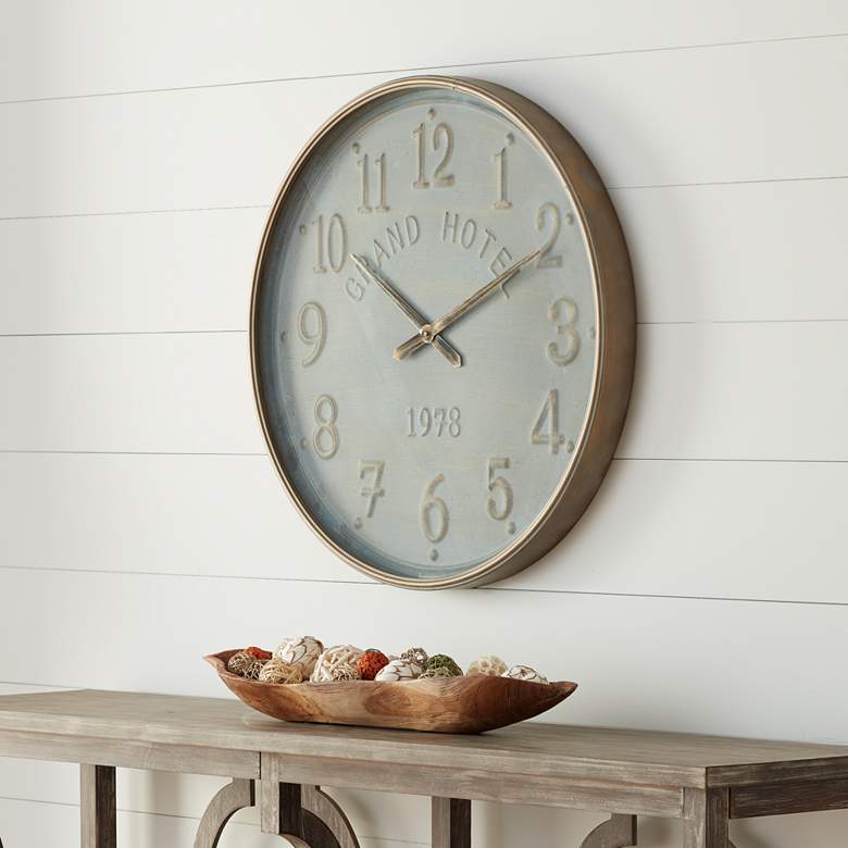 Image 1 Grand Hotel 1978 Gray 28 1/4" Round Wall Clock