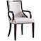 Grand Light Gray Faux Leather Dining Armchair