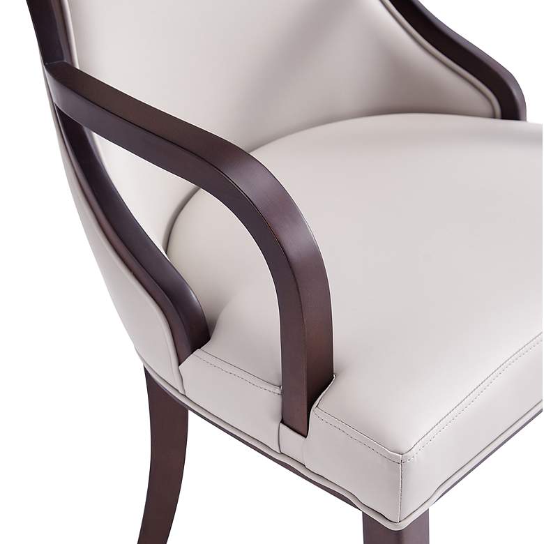 Image 4 Grand Light Gray Faux Leather Dining Armchair more views