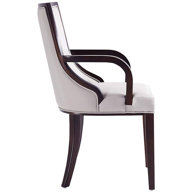 Image 5 Grand Light Gray Faux Leather Dining Armchair more views