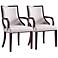 Grand Light Gray Faux Leather Dining Armchairs Set of 2