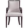 Grand Light Gray Faux Leather Dining Armchairs Set of 2 in scene