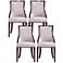 Grand Light Gray Faux Leather Dining Armchairs Set of 4
