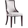 Grand Light Gray Faux Leather Dining Armchairs Set of 4 in scene