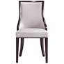 Grand Light Gray Faux Leather Dining Armchairs Set of 4 in scene