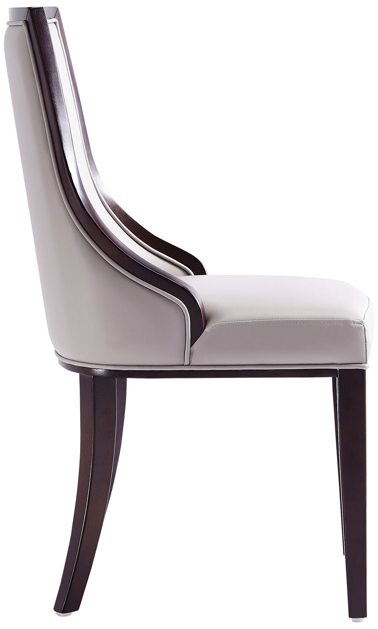 Grand Light Gray Faux Leather Dining Chairs Set of 2 in scene